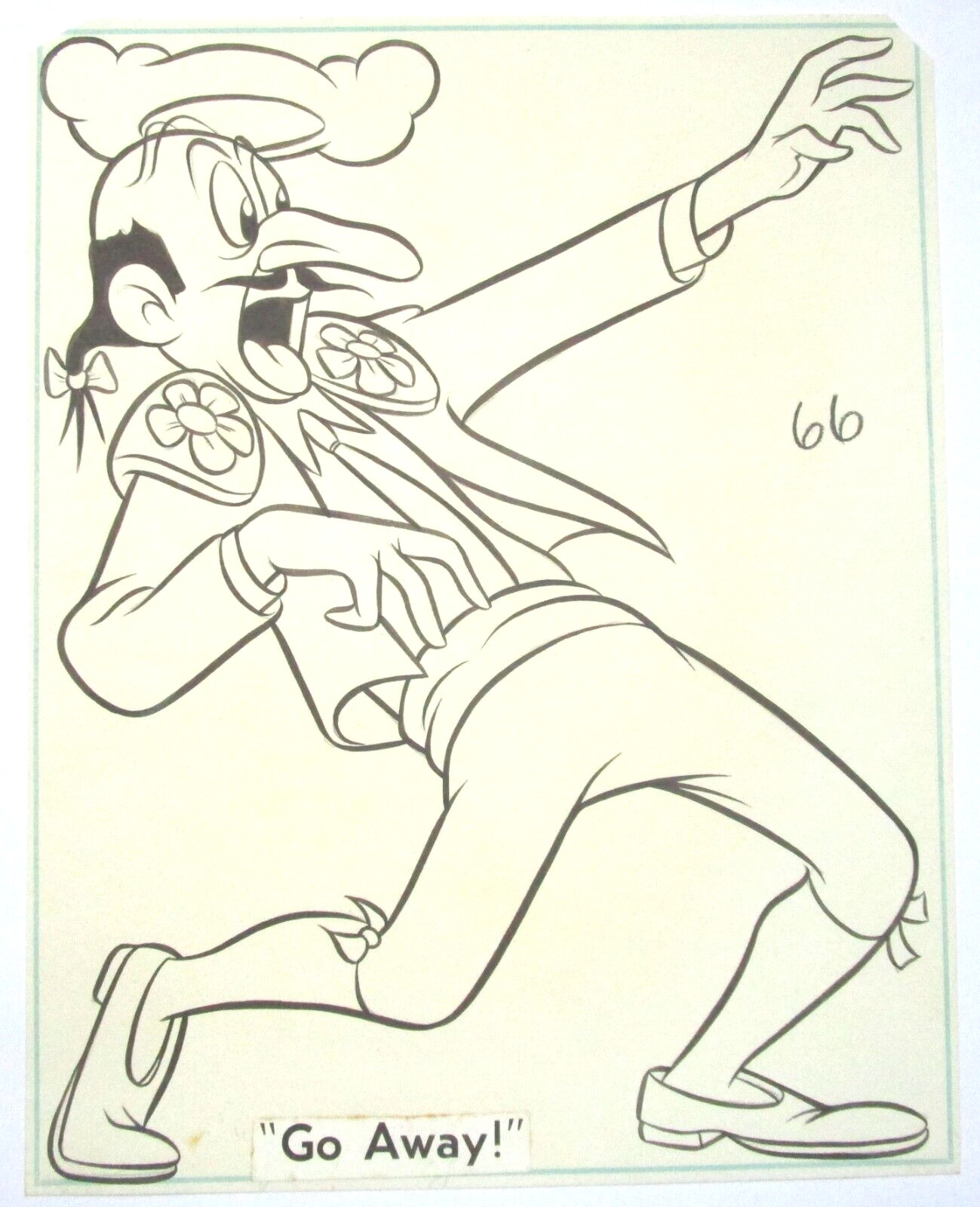 actually WALT DISNEY FERDINAND THE BULL ORIGINAL Production cel INK BOOK DRAWING