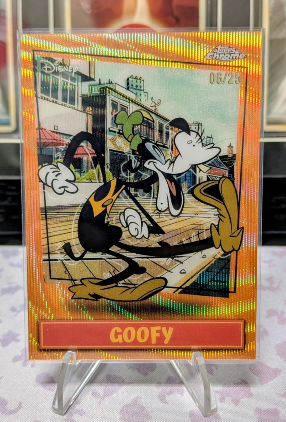 2026 Disney Neon Mickey Shorts Short Print (Goofy) Orange Wave /25 MSSP-19