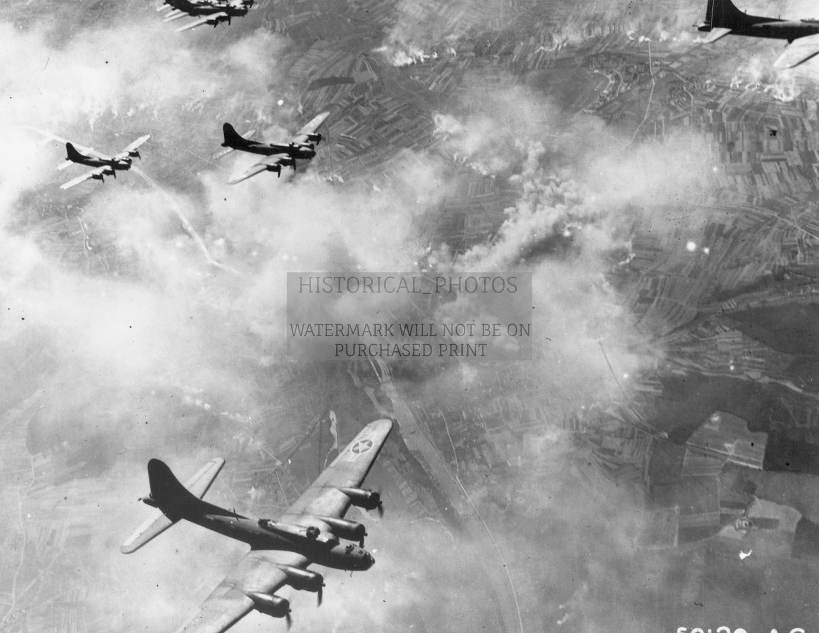 BOEING B-17F FORMATION SCHWEINFURT GERMANY 1943 8.5X11 CANVAS PHOTO