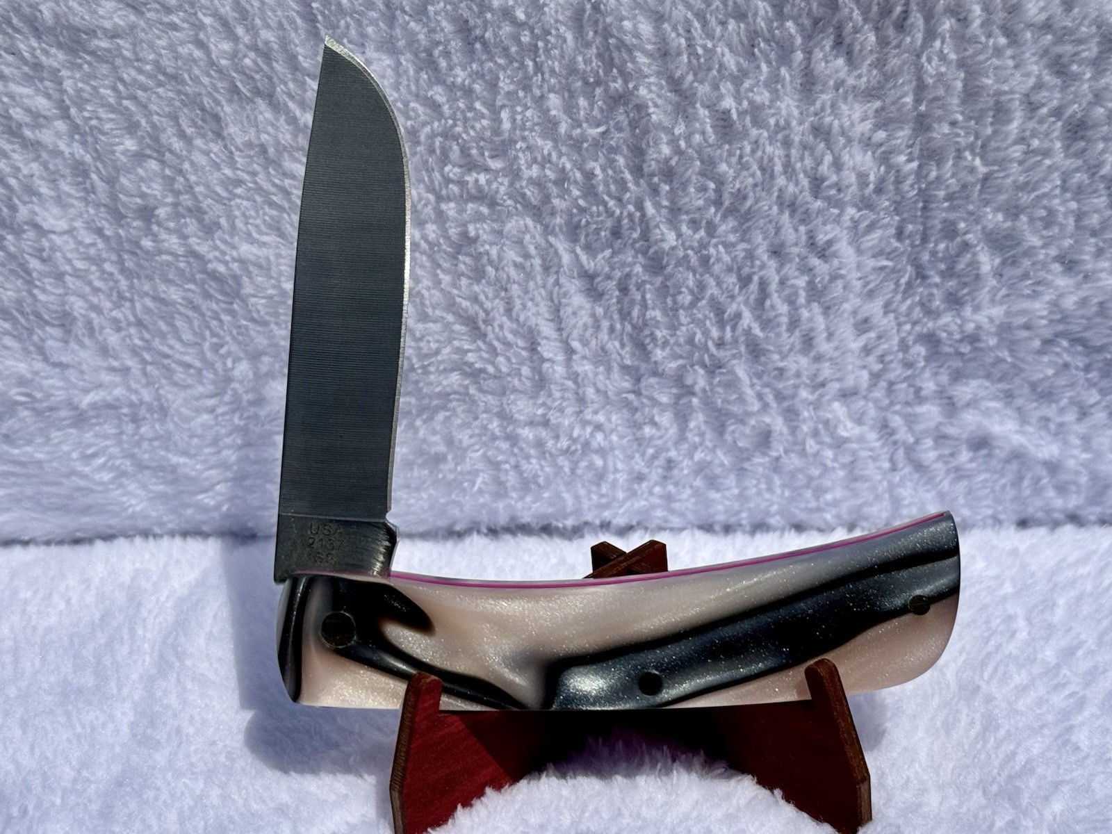 REDUCED BLEM Customized Case XX Sod Buster JR Hand Shaped Pearl Oyster Kirinite