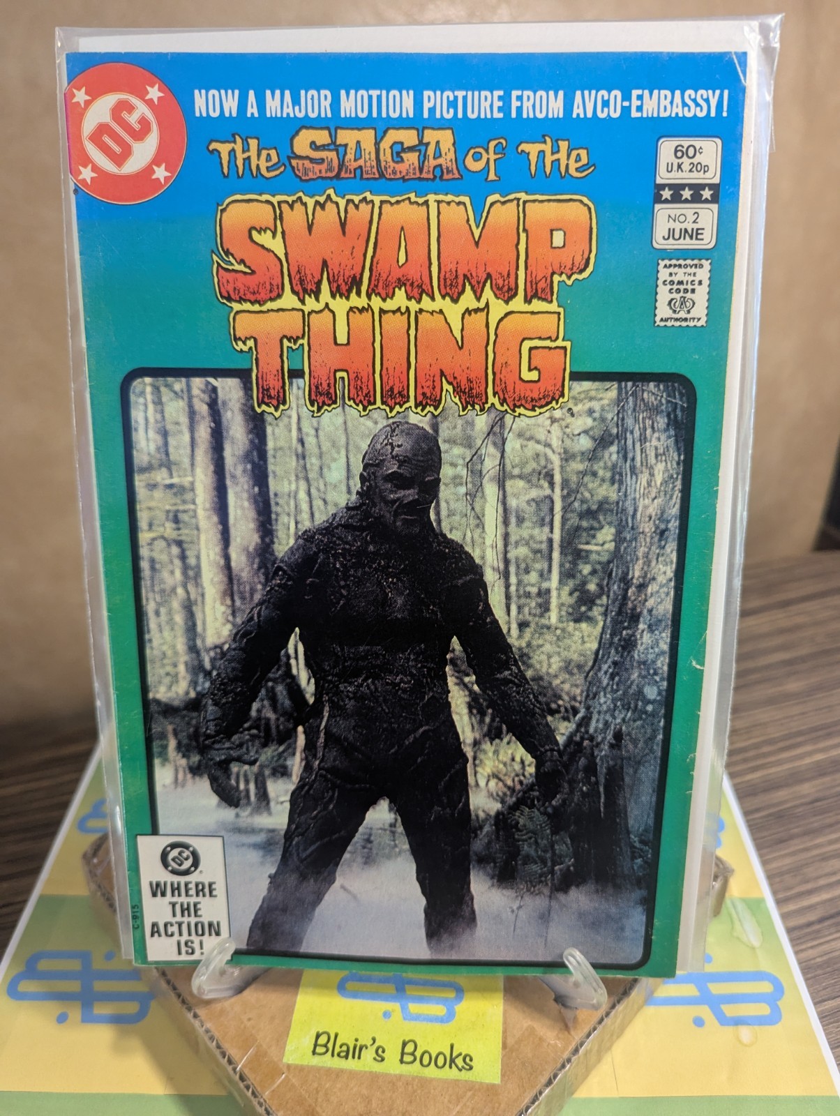 SWAMP THING #2 [1982] Bronze VF 7.5 to 8.0 Photo Cover DICK DUROCK from DC Movie
