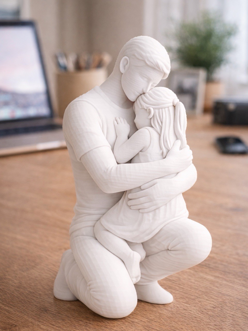 Father and Daughter – Dad’s Hug Sculpture Figurine Father’s Day Gift for Dad