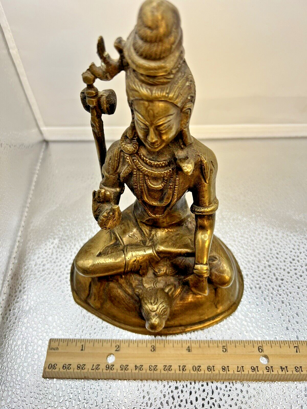 Antique Lost Wax Bronze Sculpture Hindu God Lord Shiva in Lotus position