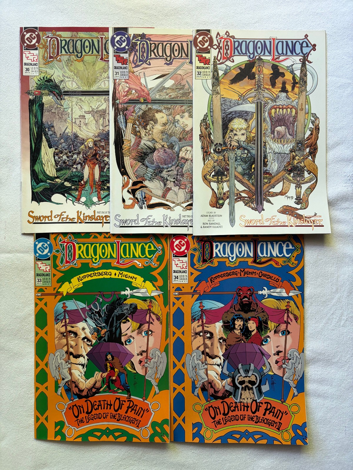 DC – Dragonlance # 30 31 32 33 34 (1991) – Full Run – All VF- or Better