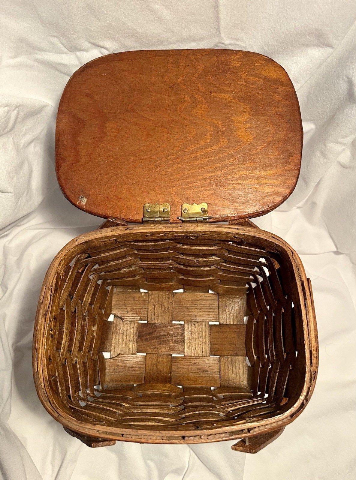 Vintage Handmade Small Picnic Basket Purse Child’s Lunch Made in Vermont