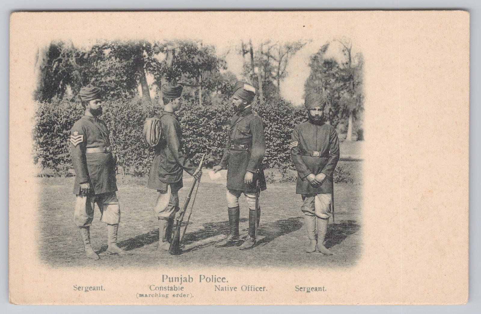 Punjab Police Sergeant Constable Bremner Lahore Postcard c. 1905 British India