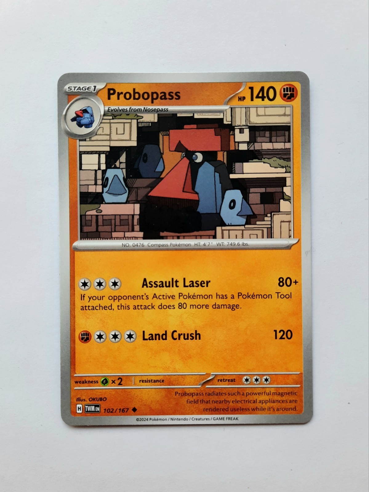 Probopass – 102/167 – Uncommon – SV06: Twilight Masquerade – Pokemon