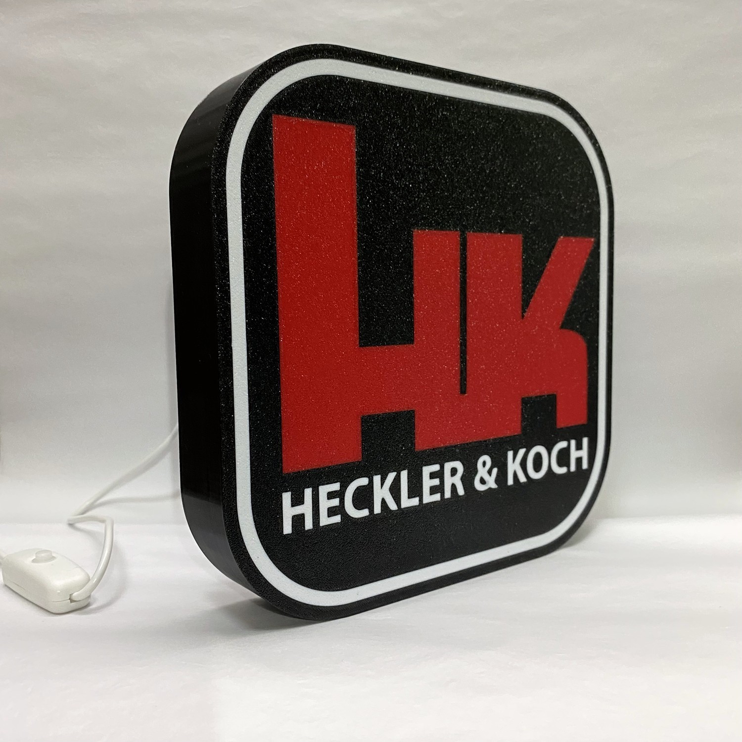 3D Printed USB LED Lamp Heckler & Koch HK Firearms Theme Light Box Neon Sign 7in