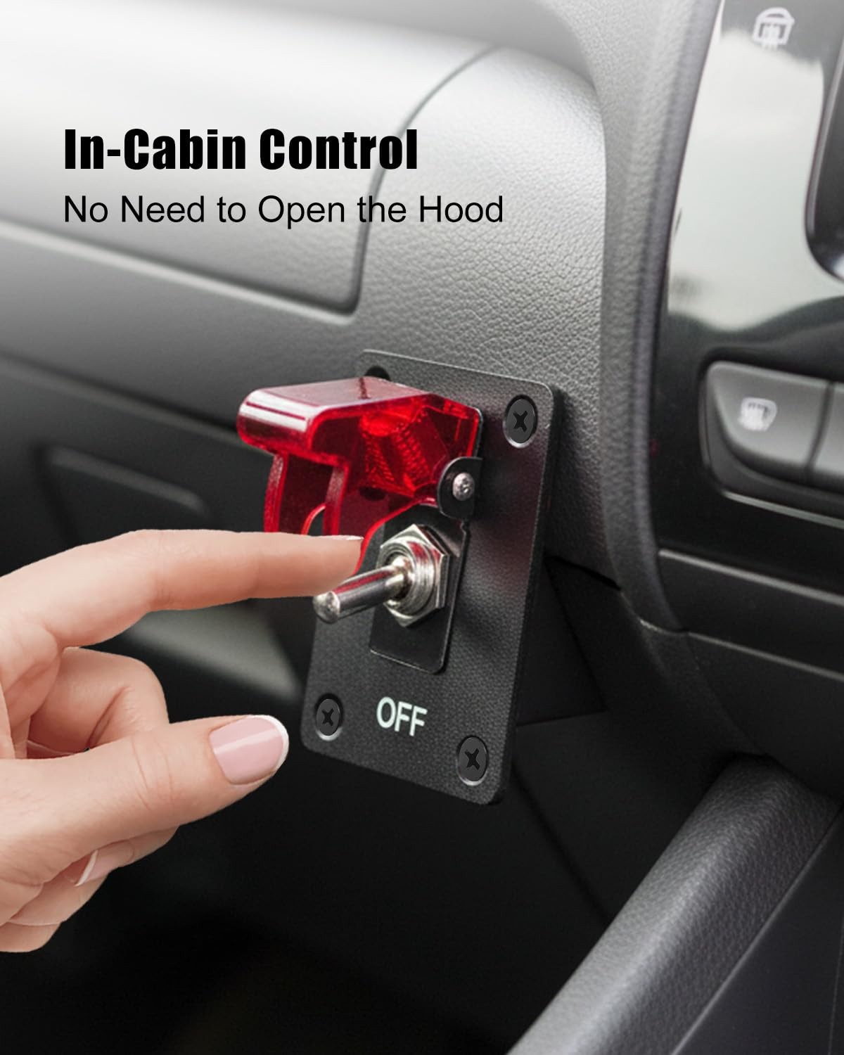 12V 250A Battery Disconnect Switch, Car Kill Switch with 9.84ft Cable for RV