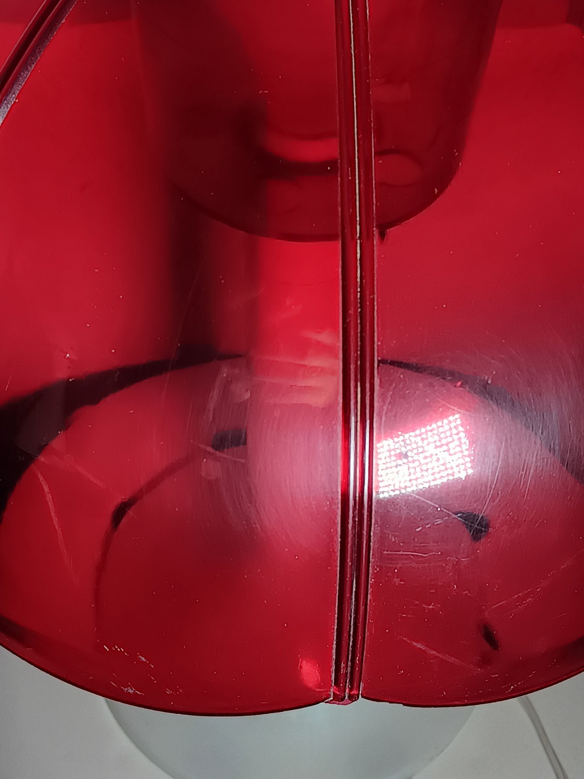 Vintage 1970s Lamp Mushroom Red/White Plastic
