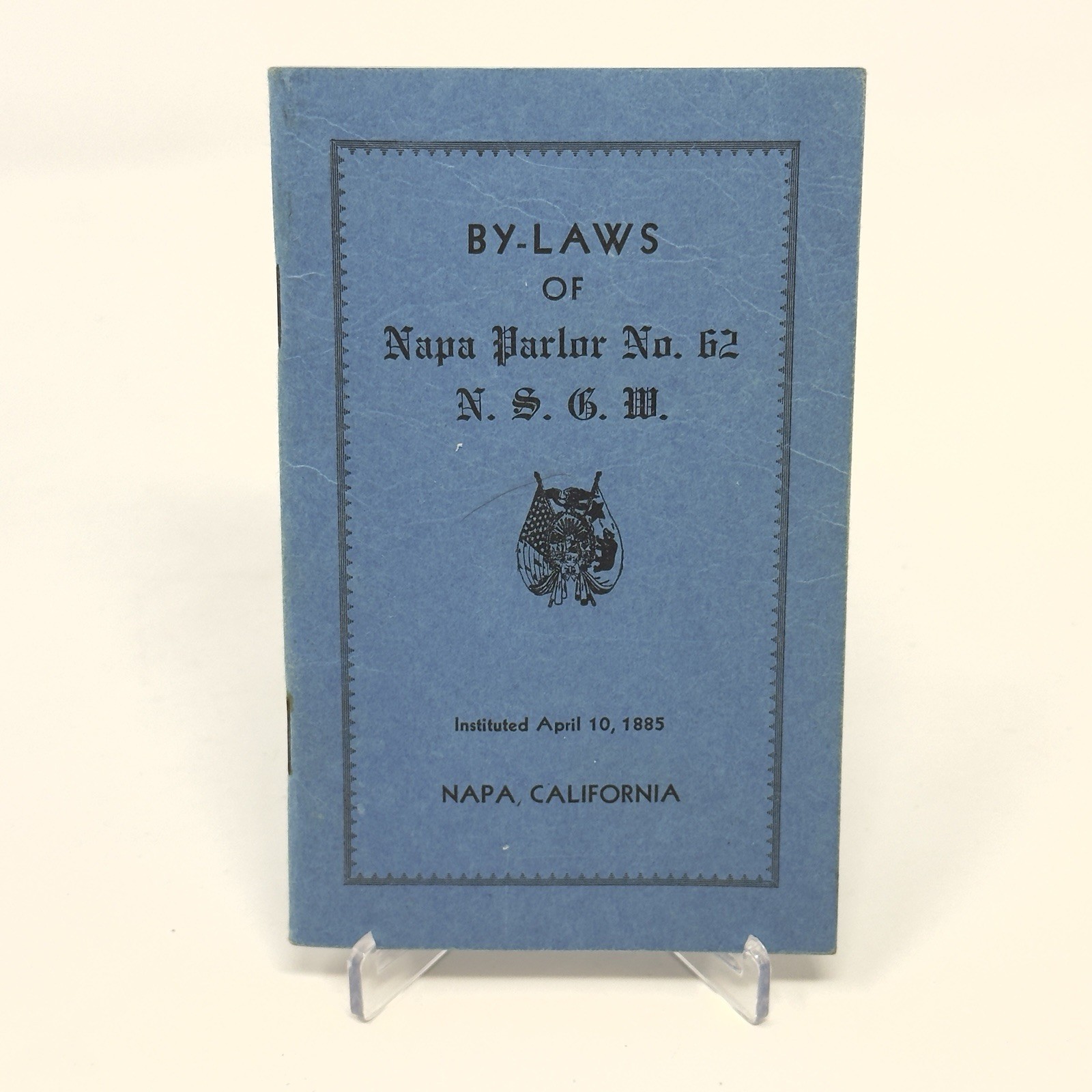Vintage 1949 NSGW Native Sons of the Golden West Napa Parlor 62 By-Laws Booklet