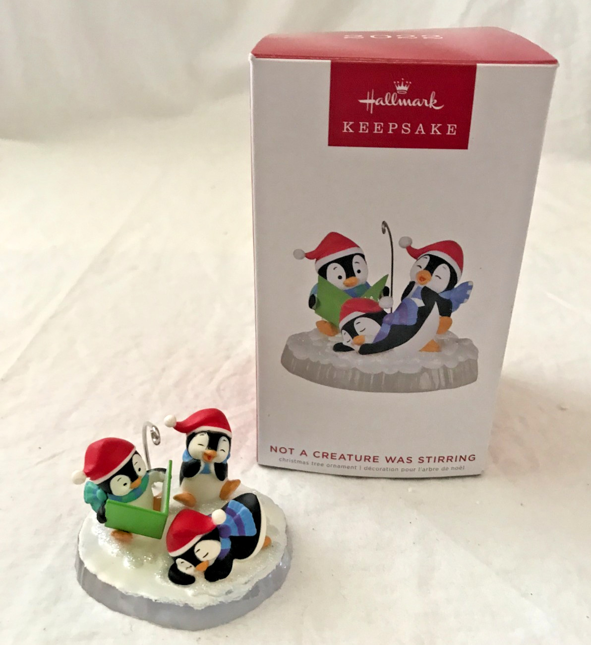 Holiday Ornament 2022 Happy Penguins NOT A CREATURE WAS STIRRING Multicolor