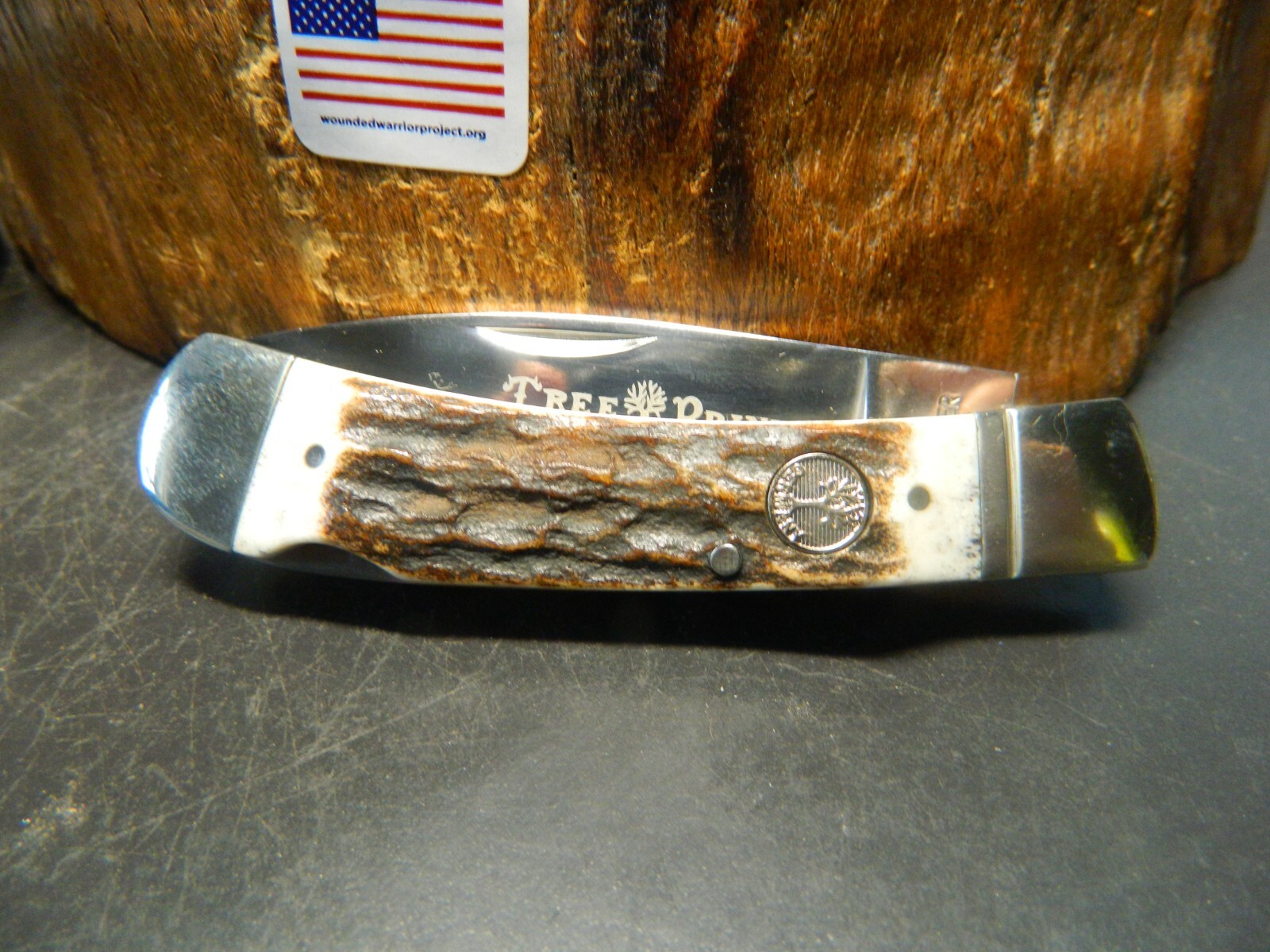 BOKER POCKET KNIFE 3 3/4″ CLOSED GENUINE STAG HANDLE D2 TOOL STEEL LOCKING BLADE