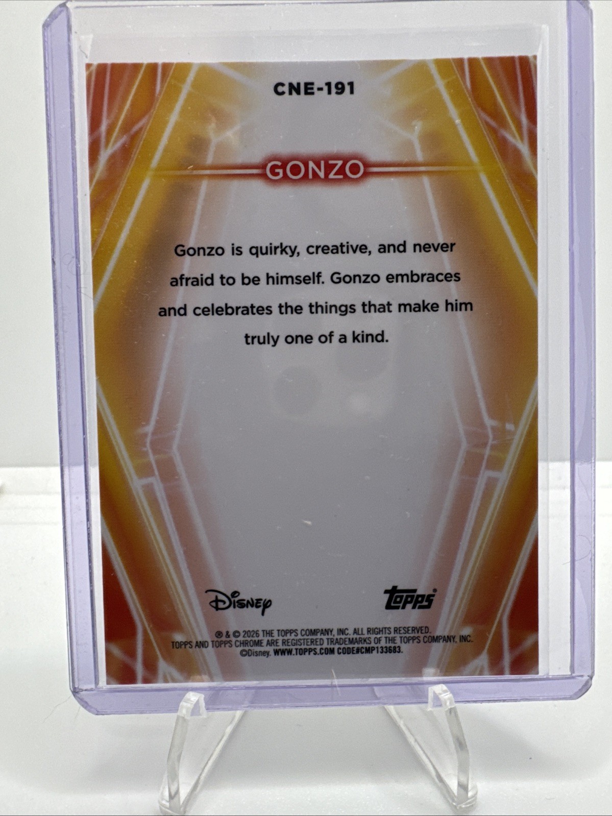 2026 Topps Disney Neon GONZO Chrome Neon Etch The Muppets Gold Shimmer /50