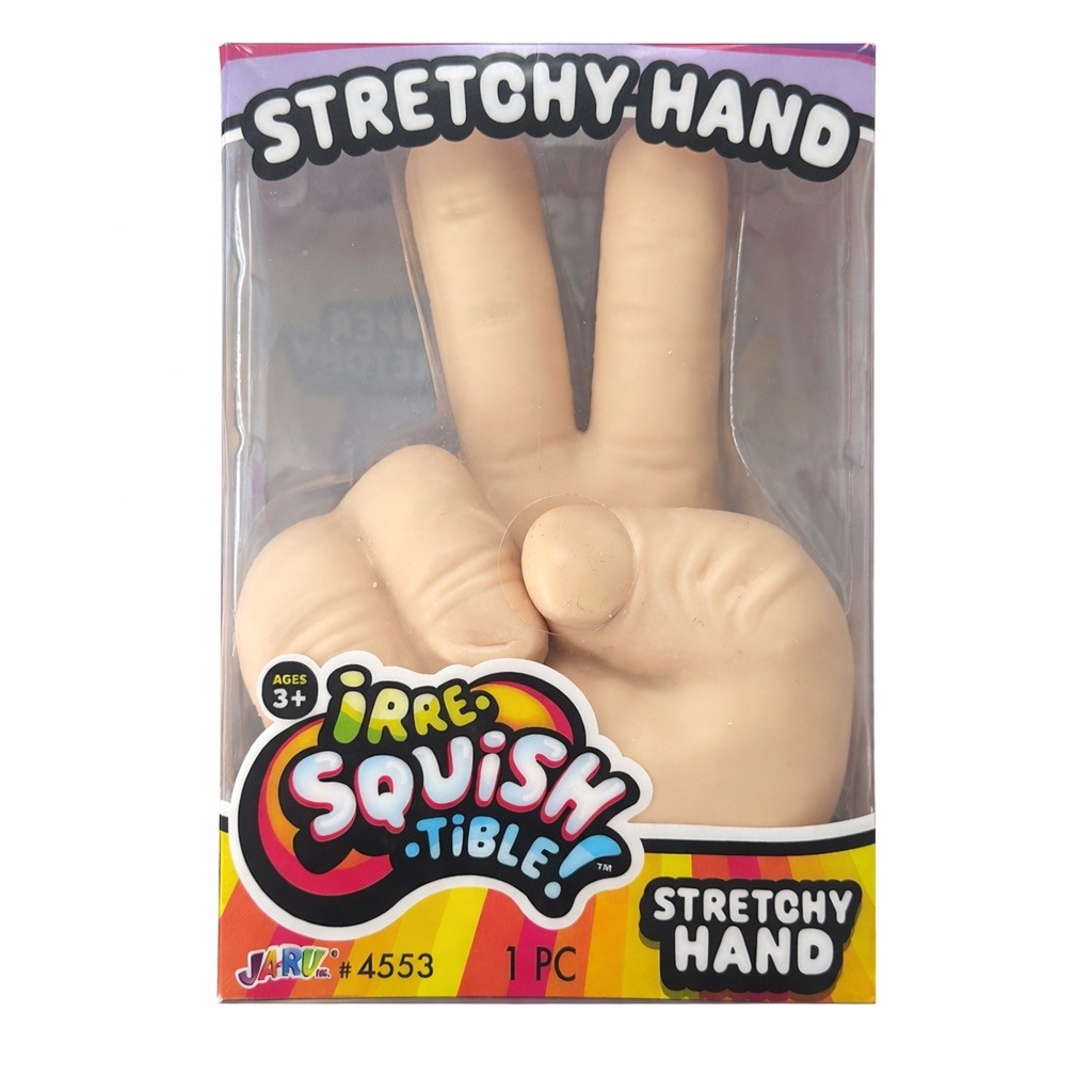 VIRAL Squishy STRETCHY HAND PEACE SIGN Squish Toy 5” JA-RU Irre-squish-tible!
