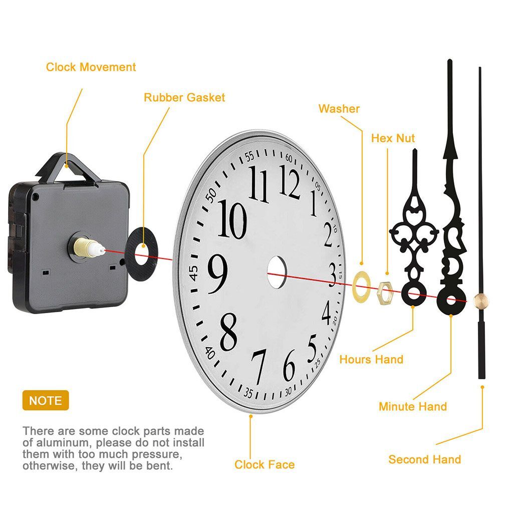 6Pcs DIY Wall Quartz Clock Movement Mechanism Replacement Repair Tool Parts Kits
