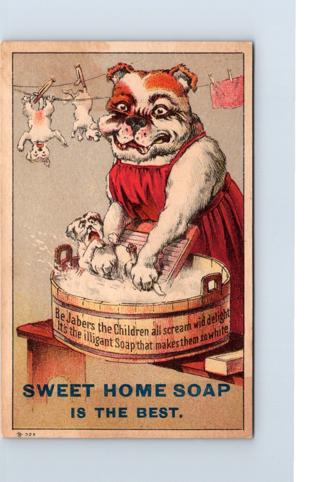 Victorian Trade Cards Sweet Home Soap is the Best Dog washing Pups