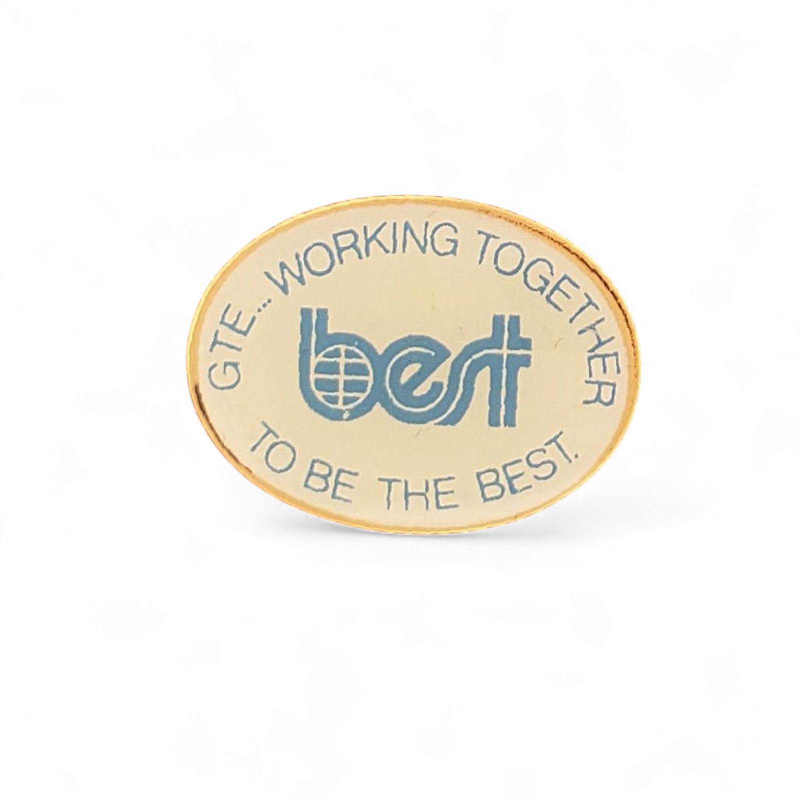 Vintage GTE Best Working Together Lapel Hat Pin Corporate Promo