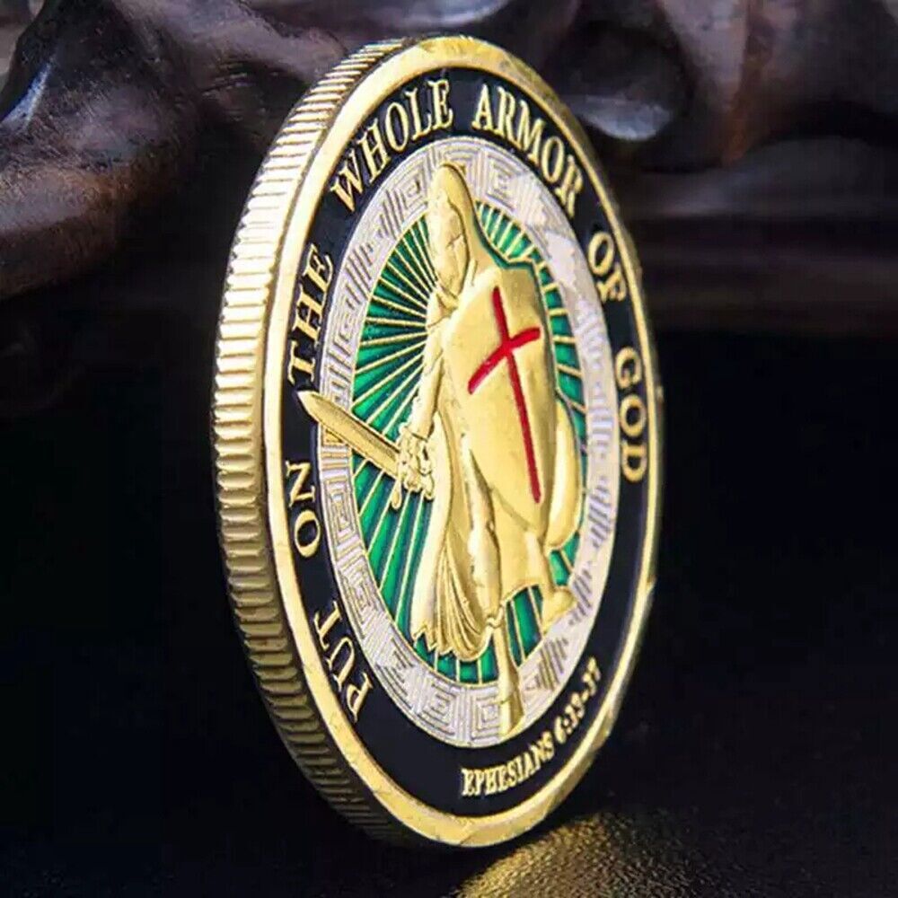 10 Pcs Put on the Whole Armor of God Commemorative Collection Challenge Coin US