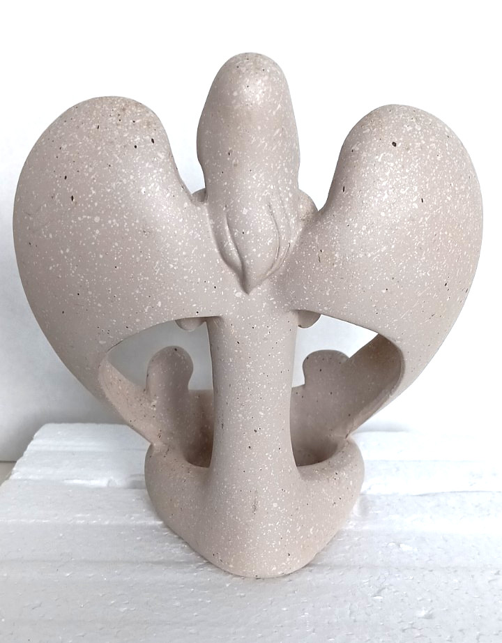 DESERT ANGEL CANDLE HOLDER STONE-LOOK RESIN 6″ H X 3 1/2″ L X 5″ W