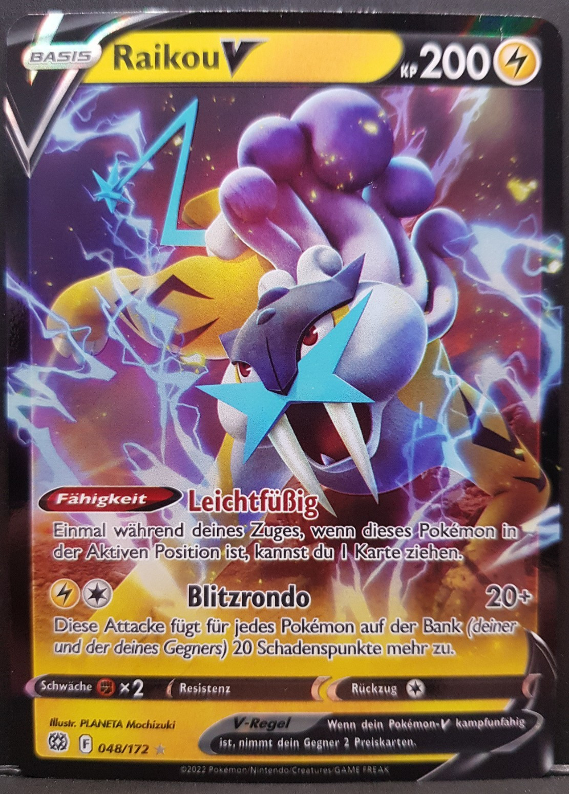 Raikou V 048/172 Radiant Stars Ultra Rare Pokemon Card German NM