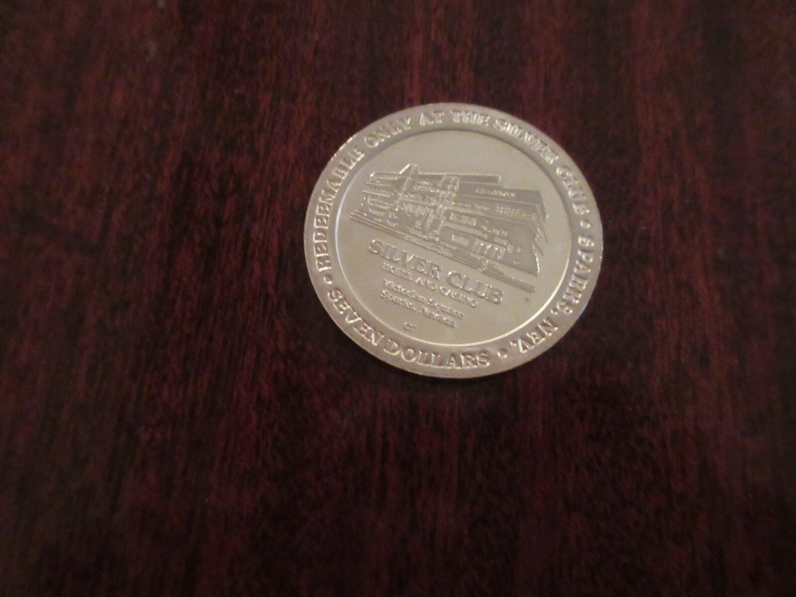 1992/93 CT $7. SILVER CLUB SPARKS , NV .815 Troy oz .999 FINE SILVER STRIKE