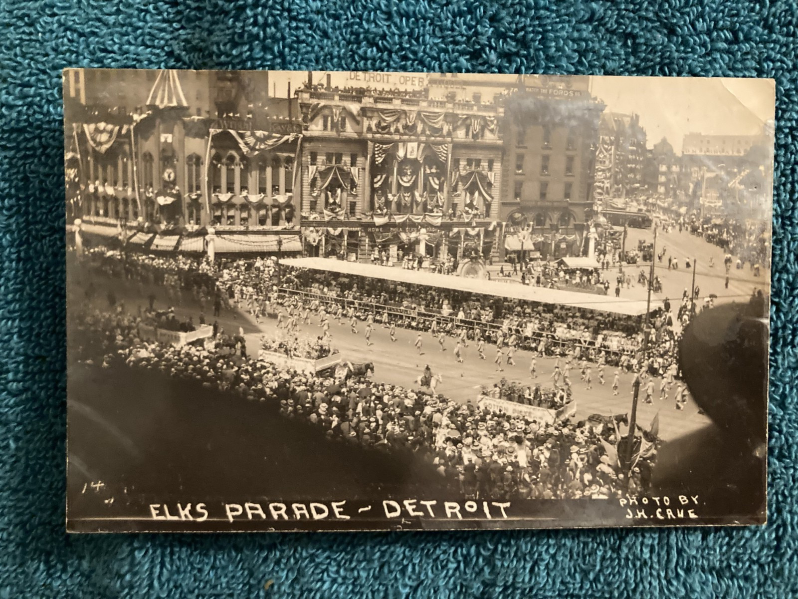 RPPC Detroit Michigan Elks Parade JH Cave Photo Posted 1910 Cheboygan Mi