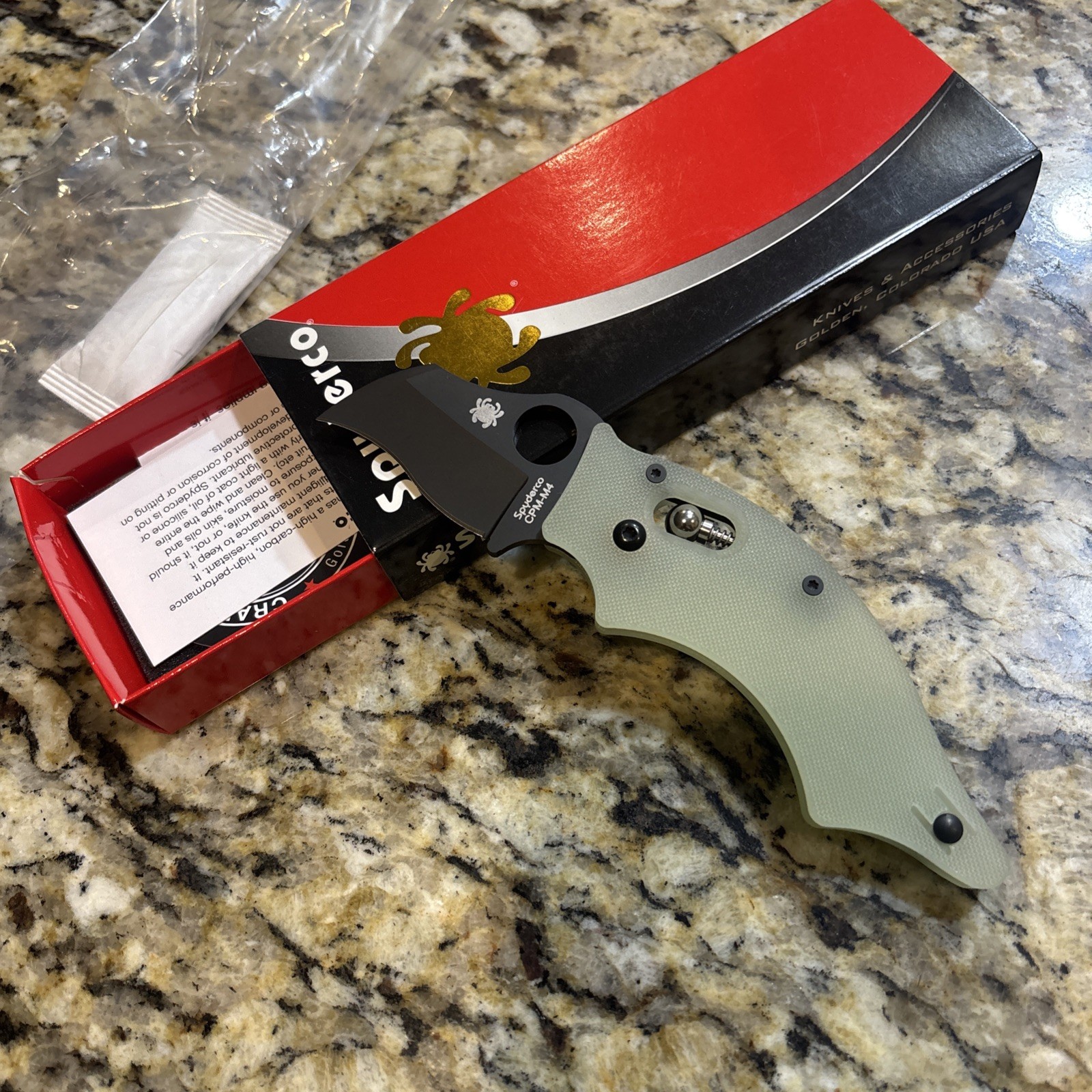 Spyderco Dodo Natural Blade HQ Exclusive CPM-M4 DLC C80GM4PBK RARE!!! 🔥