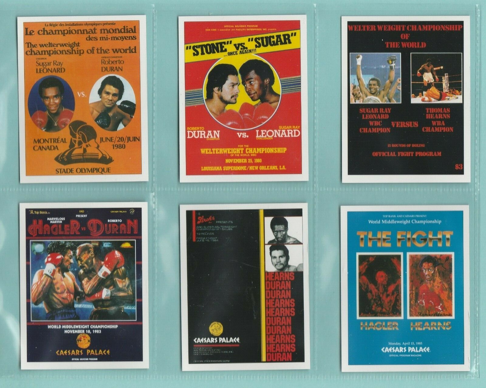 BOXING – SPORTING PROFILES – SET OF L 9 GOLDEN AGE OF MIDDLEWEIGHTS CARDS – 2006