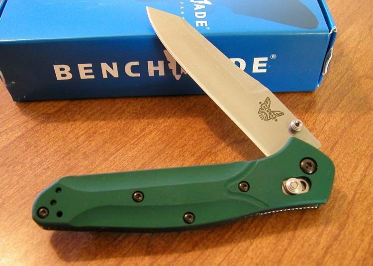 BENCHMADE 940 Green Aluminum Handle Osborne Plain Edge S30V Blade Knife/Knives