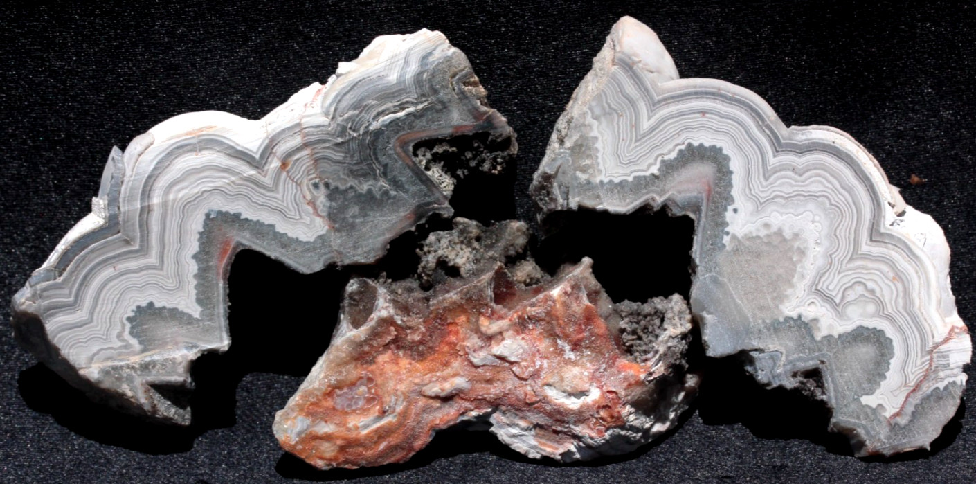 C999 ~ 2.7oz 3pc Tuxedo Lace Agate ~ Chihuahua, Mexico