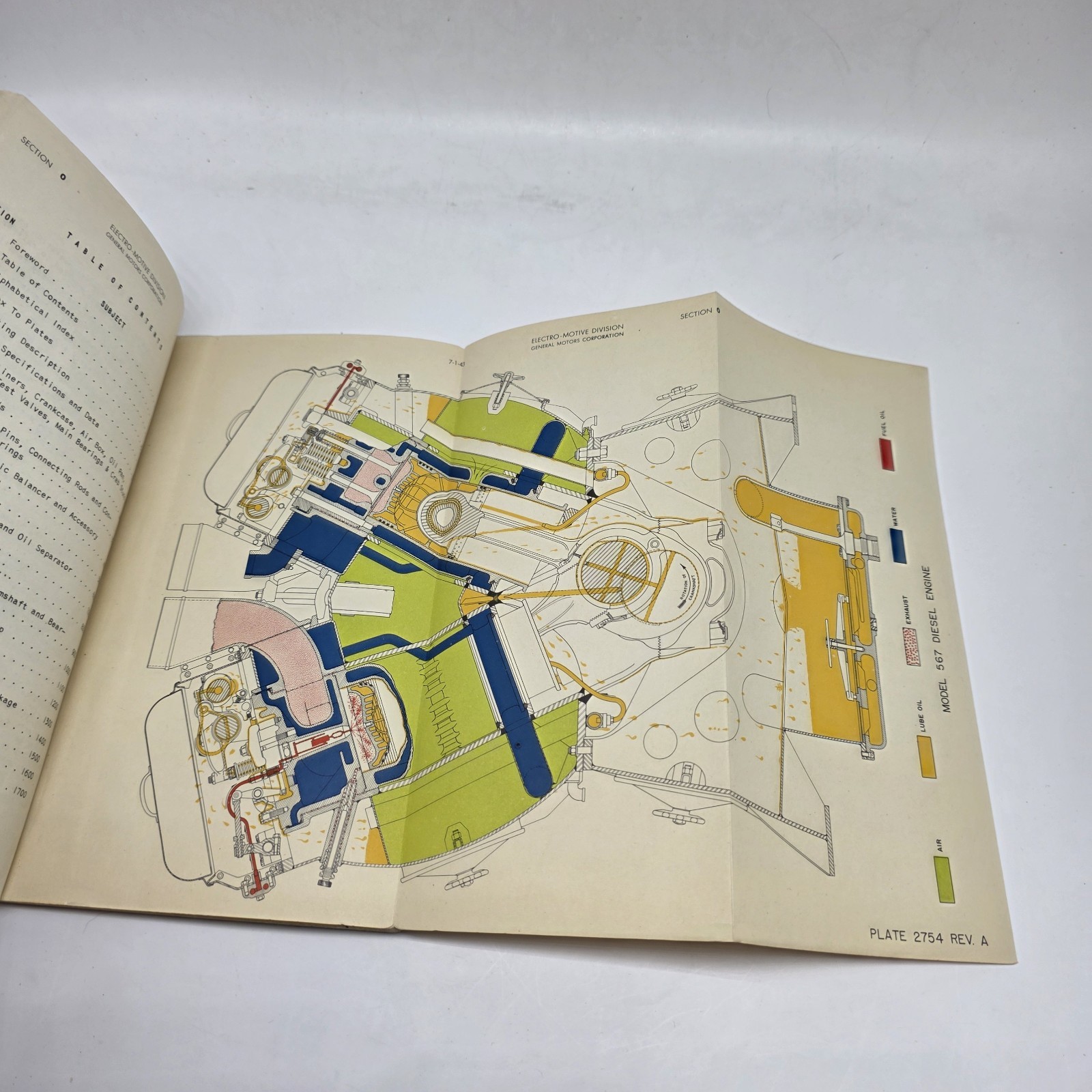 1943 GM Electro-Motive Division 567 Engine Maintenance Manual WWII Locomotive