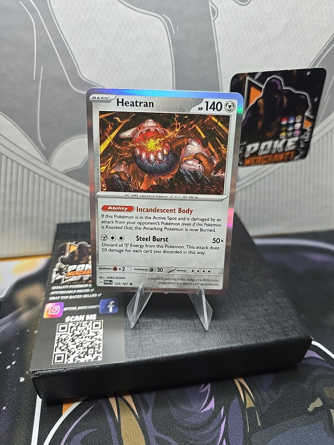 Pokémon TCG Heatran Scarlet & Violet-Twilight Masquerade 123/167 Holo Rare