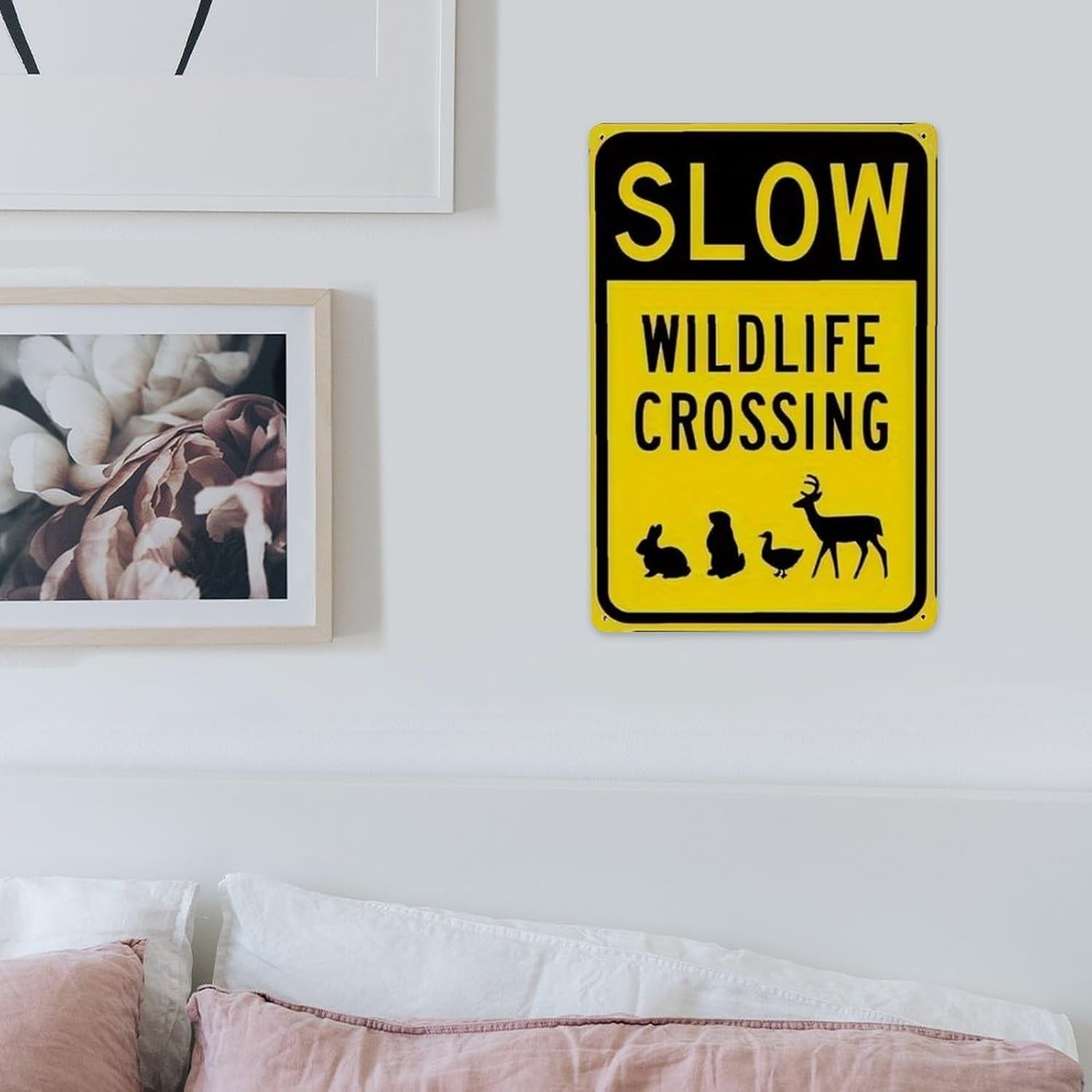 Wildlife Crossing Slow Moving Animal Tin Metal Signs Home Décor 8×12