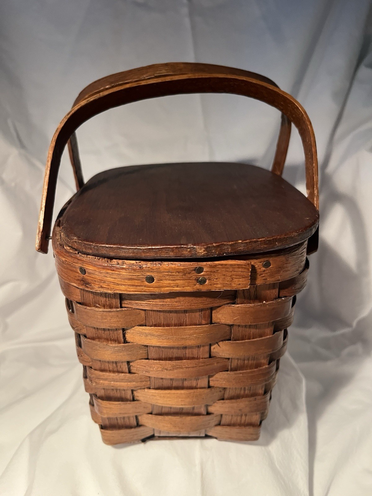 Vintage Handmade Small Picnic Basket Purse Child’s Lunch Made in Vermont