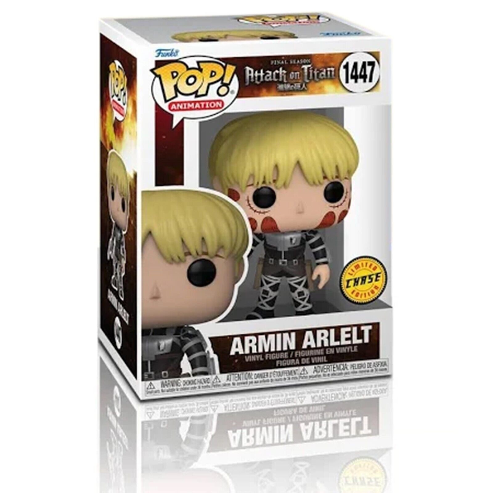 Funko Pop! Anim Attack on Titan Armin Arlelt 1447 Chase W/Protector 67928 FC6