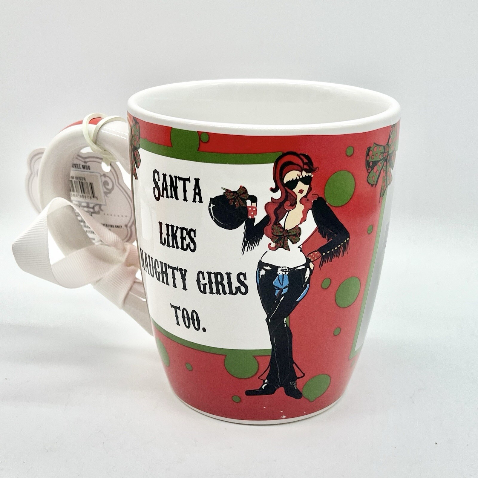 Jumbo Coffee Mug Santa Likes Naughty Girls Too NEW 24 Ounce