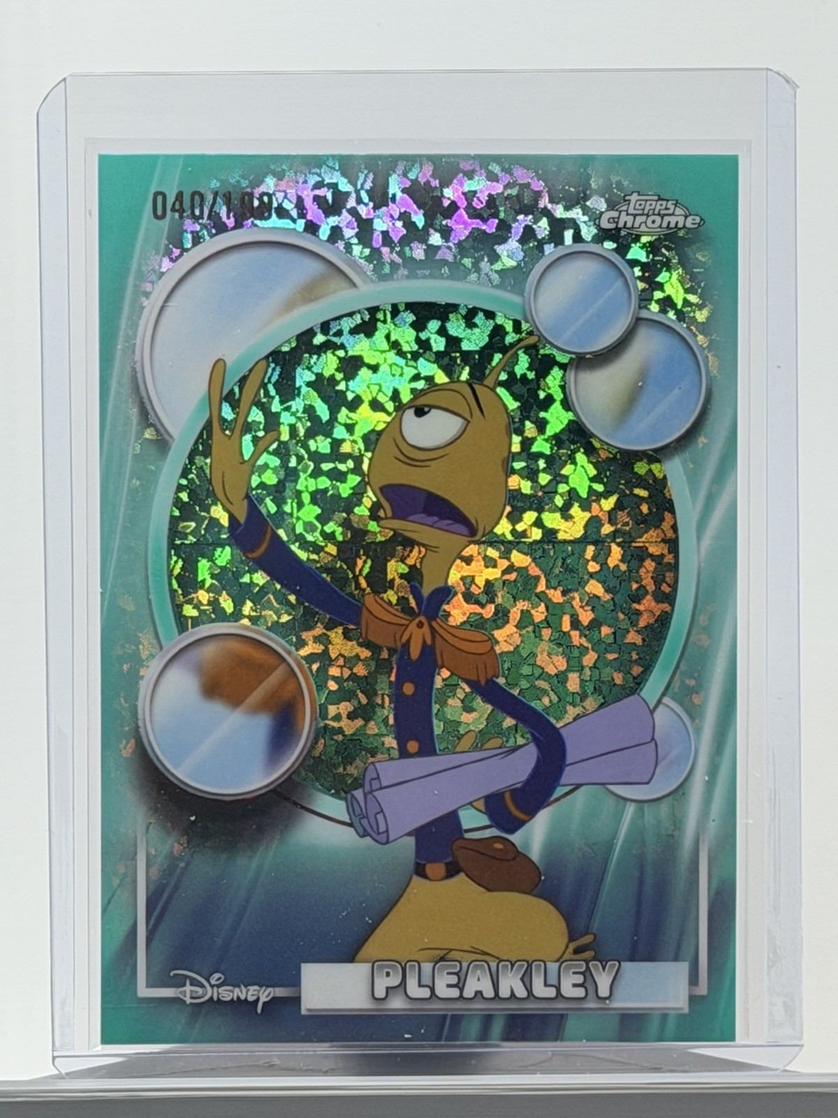 2026 Topps Chrome Disney Pleakley Aqua Mini Diamond Refractor /199 #154