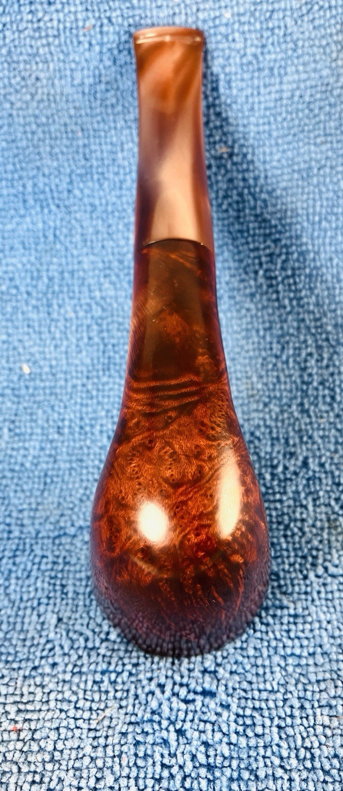 Carl Harris Silver Grade Dark Brown 1/4 Bent Dublin BrownSwirl Acrylic Stem
