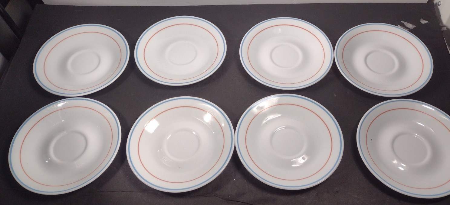 8 Corelle Country Cornflower Saucers 6.125″