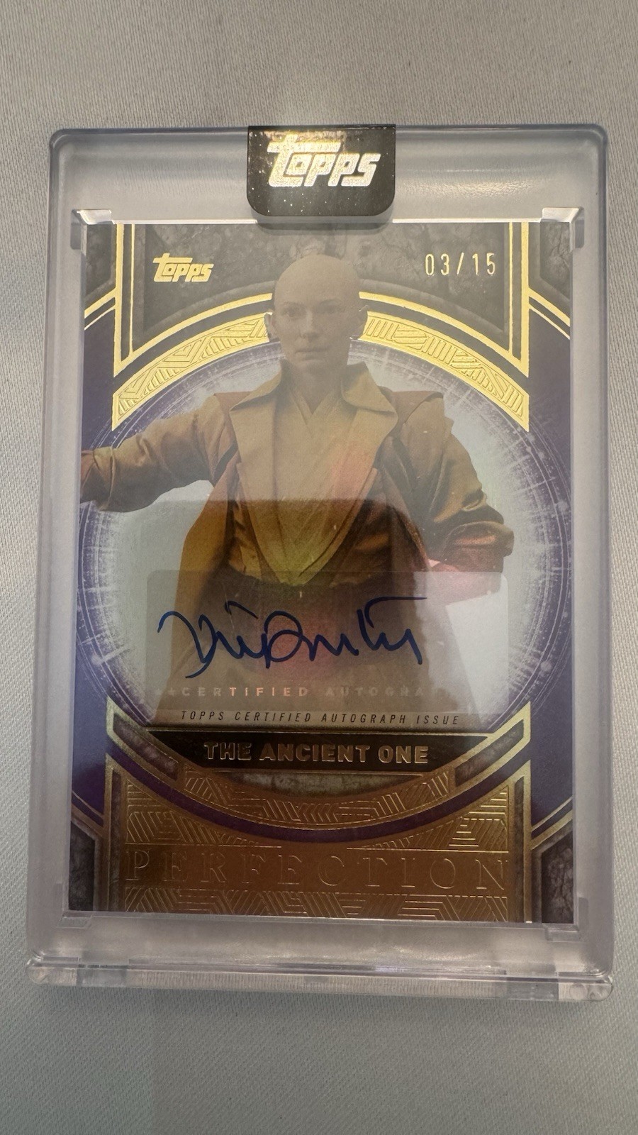 2025 Topps Marvel The Collector Auto Card Tilda Swinton as The Ancient One 03/15