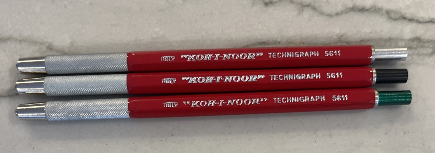 Vintage New Koh-I-Noor Technigraph Mechanical Pencil 5611 Lot Of 3