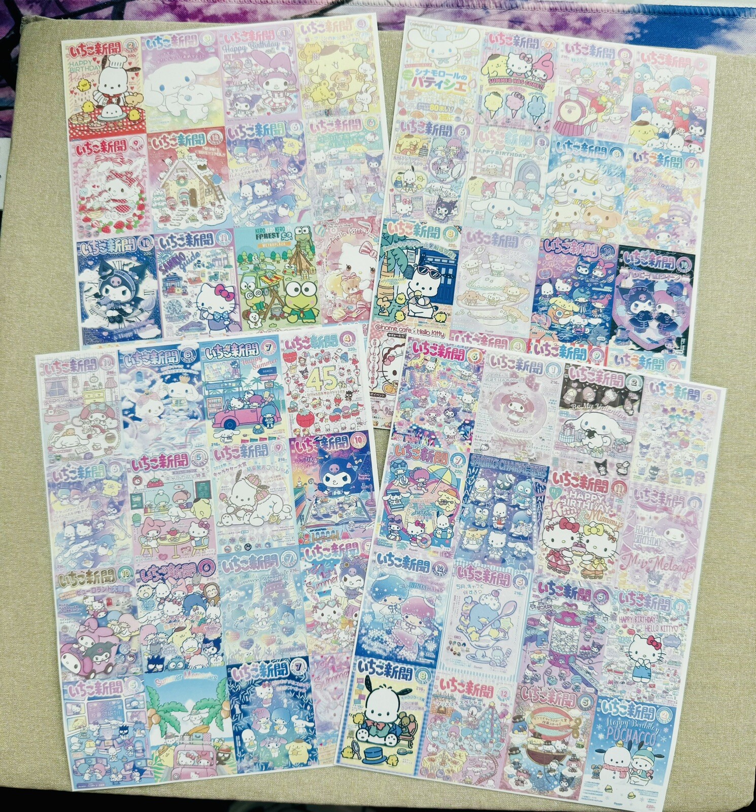 Random Sanrio Character Poster Sticker Sheet (1 pc sheet No Repeats!)