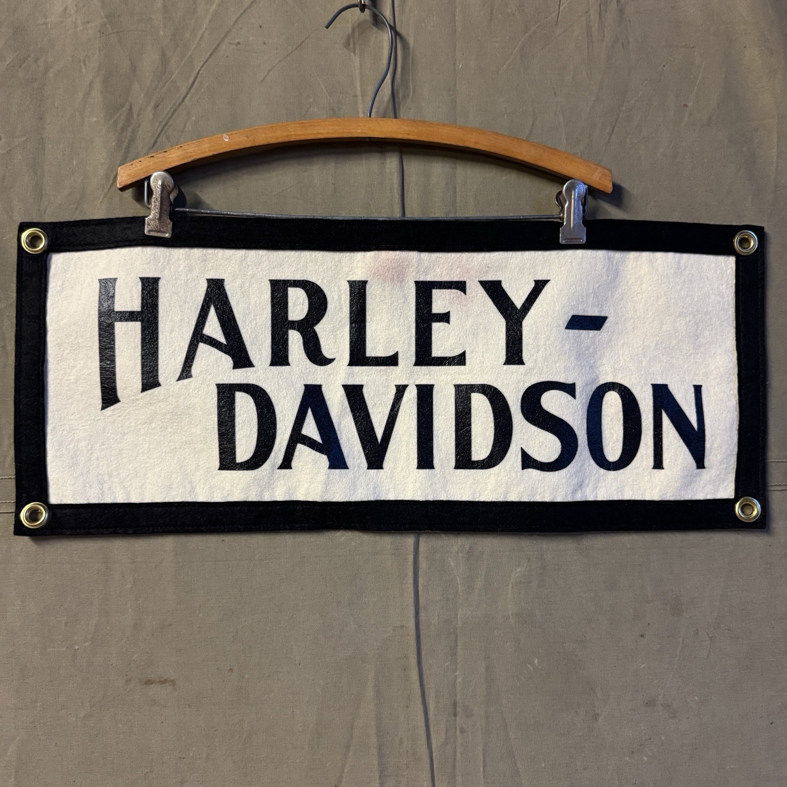 Harley Davidson Oxford Pennant Motorcycles Biker Camp Banner 24 x 10 in