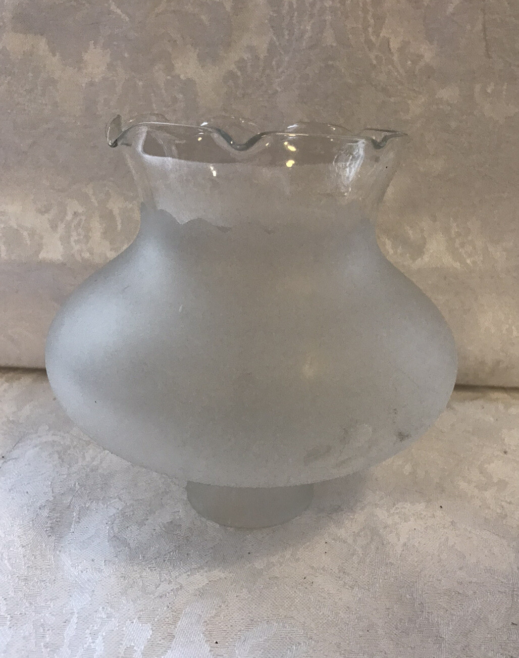 Frosted Cut To Clear Glass Shade, 2 1/8” Fitter