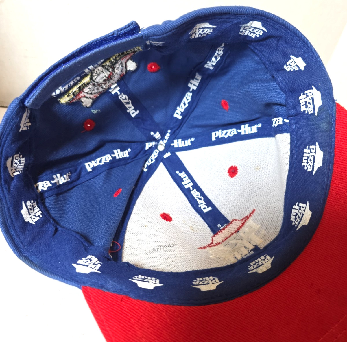 Vintage Pizza Hut Adjustable Back Blue Embroidered Crew Hat One Size