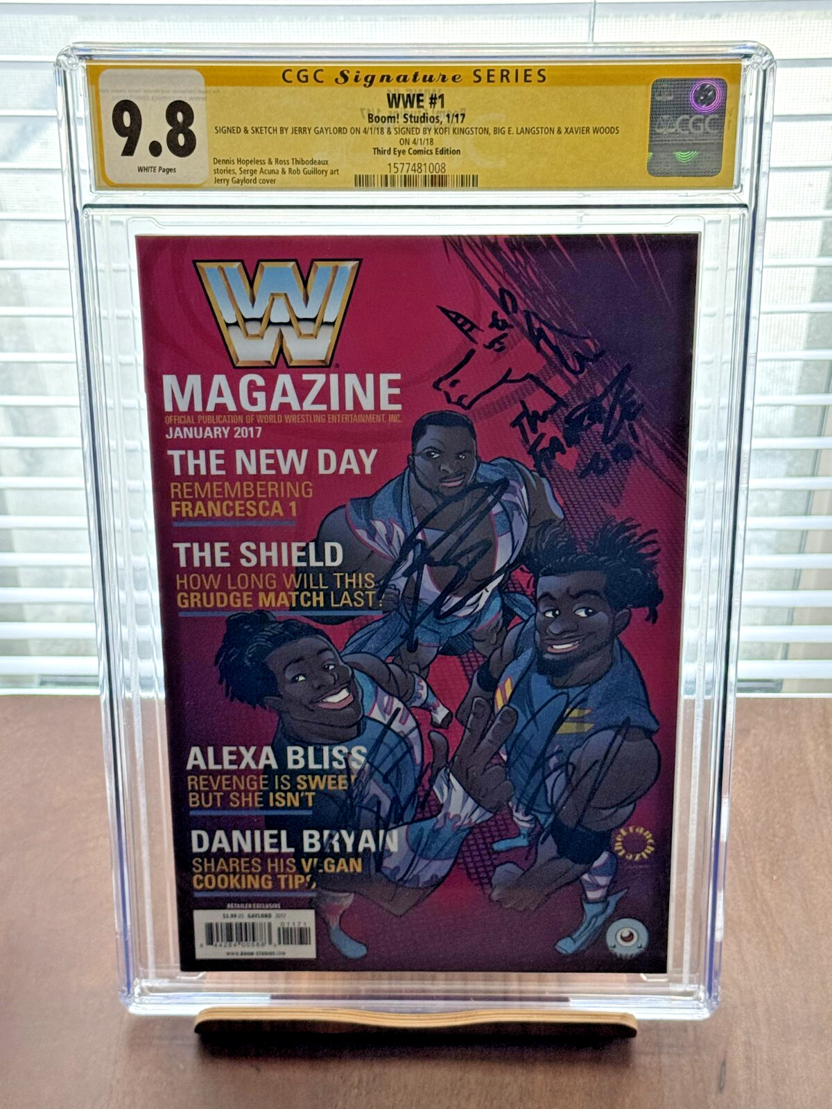 WWE #1 Then Now Forever New Day SIGNED + CVR ARTIST UNICORN REMARK BOOM! STUDIOS