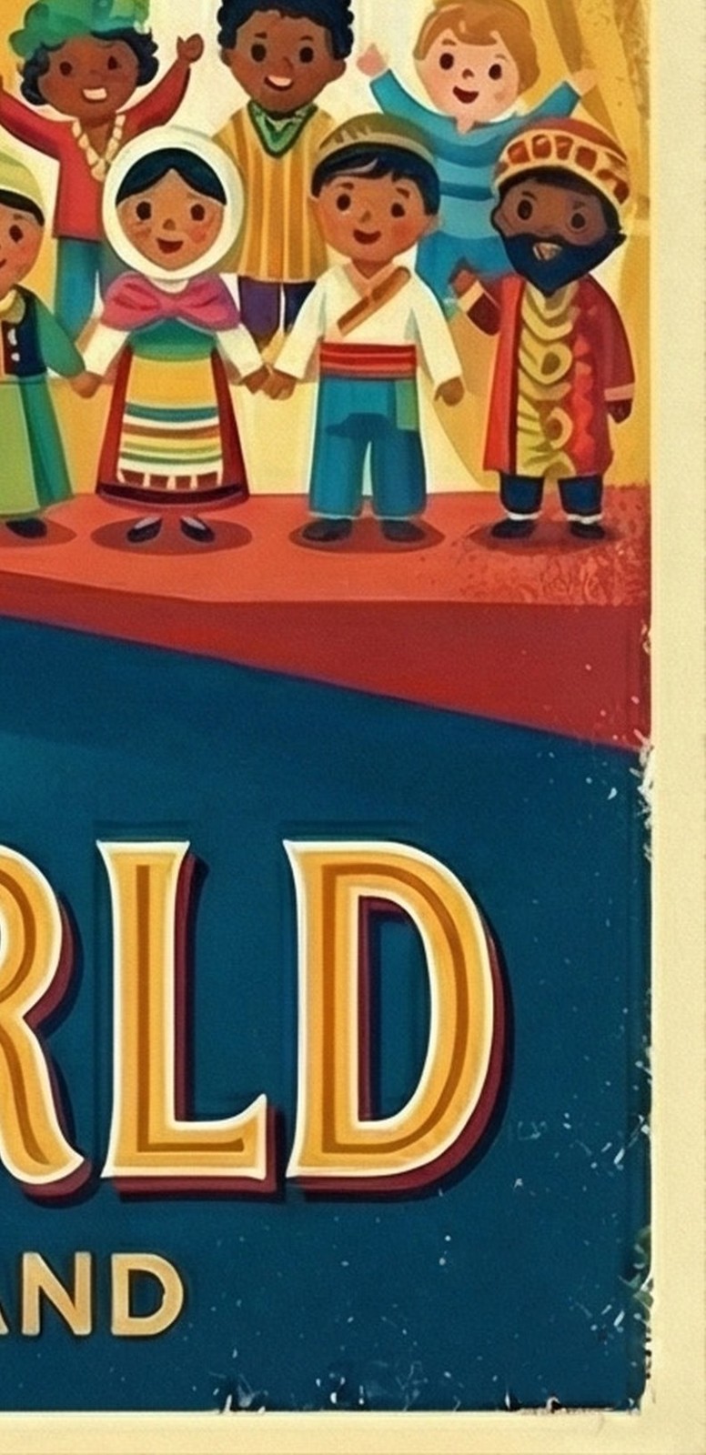 Disney Small World It’s a Small World 11×17 Poster Modern Retro Line Art