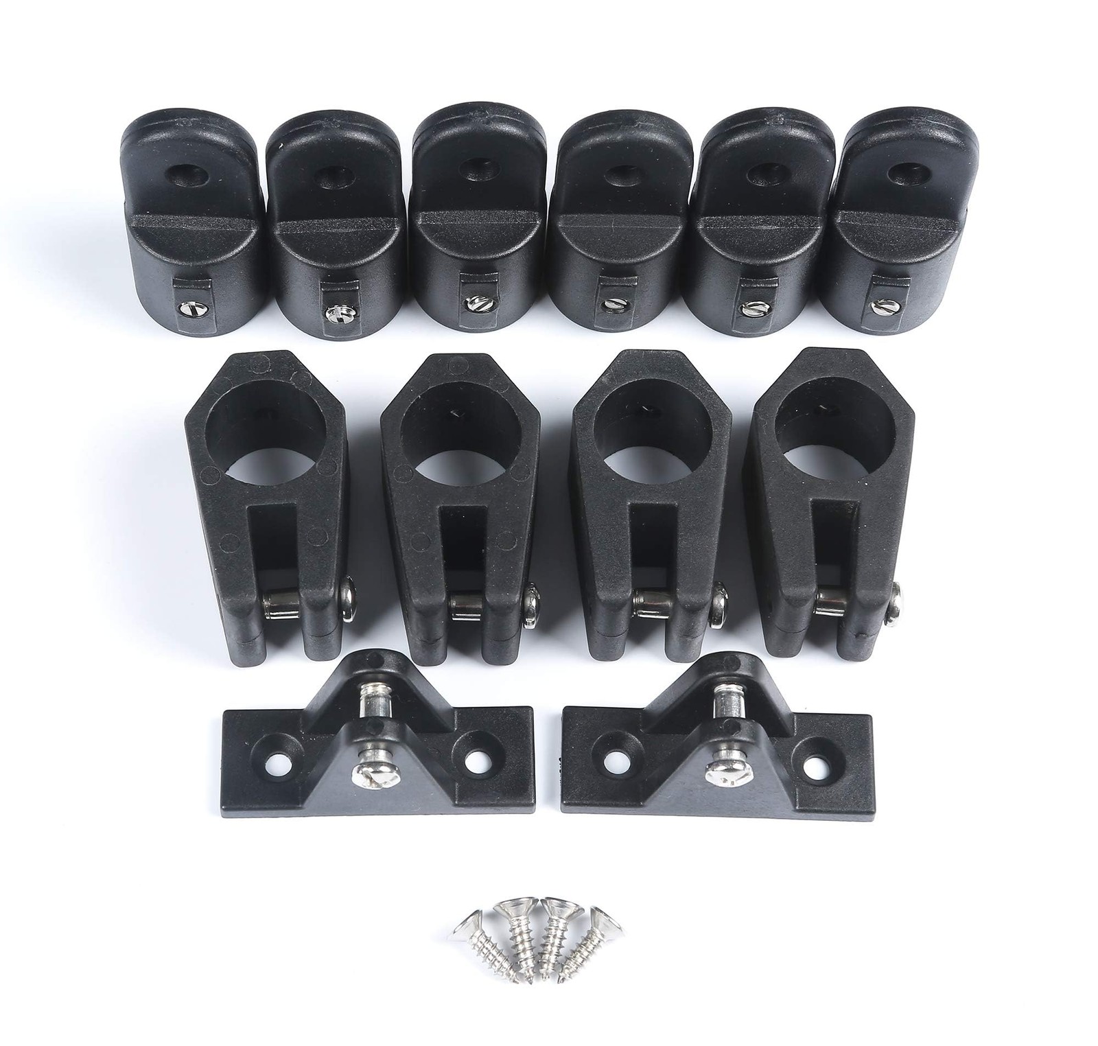 MX Boat Bimini Top Fitting Hardware Set Fit 7/8 inch Black-12pcs
