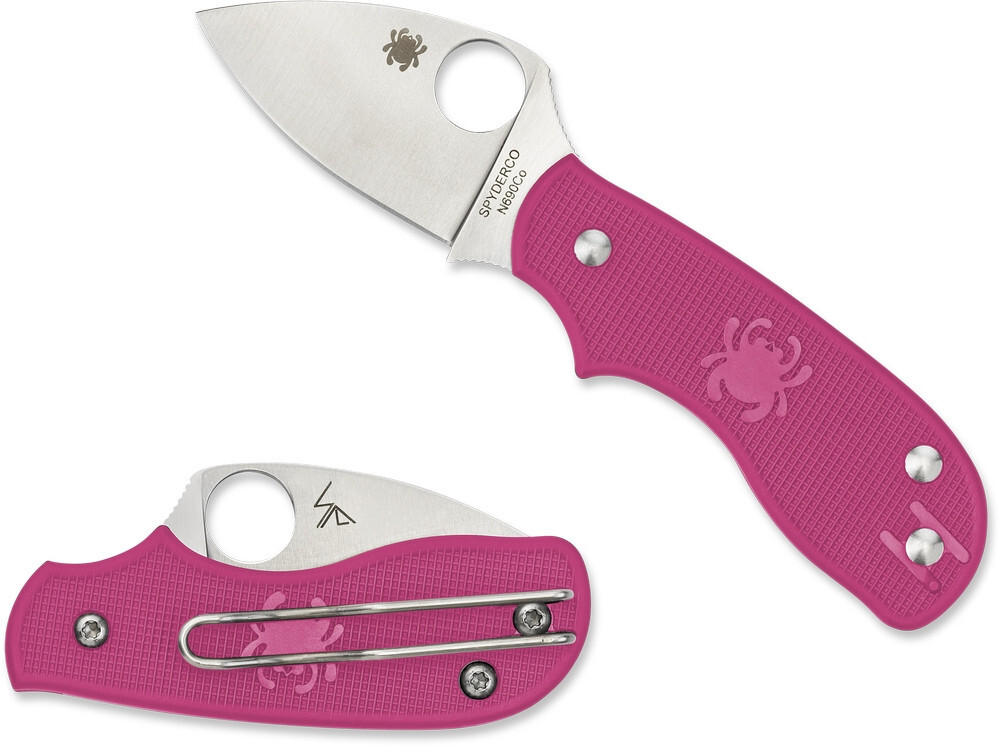 Spyderco Squeak Pink FRN N690Co Steel Plain Edge C154PPN *NEW*